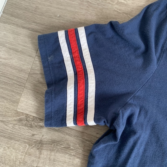 NFL New England Patriots XXL T-Shirt V-Neck Jersey Tee Navy Red 100% Cotton - Picture 4 of 6